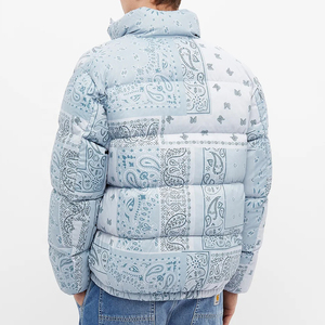 Chaqueta de invierno impermeable personalizada 2025, chaqueta acolchada de burbujas acolchada de algodón cálido grueso informal para exteriores con cuello levantado para hombres - Product Image 3