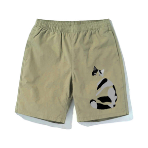 Pantalones cortos de nailon para hombre, ropa deportiva de Color gris, pantalones cortos de nailon para gimnasio de poliéster con bordado de chenilla - Product Image 3