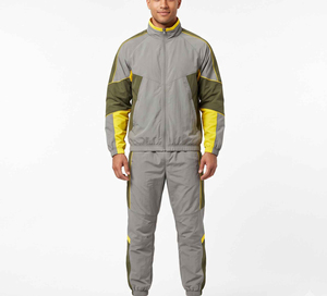 Chándal Deportivo para Hombre en Gris y Amarillo con Bloques de Color, Cierre de Cremallera, Cuello Redondo, Impermeable, Transpirable y Ligero para Invierno - Product Image 5