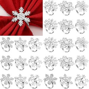 Servilletero de plata alemana, servilletero de diamantes de imitación, copo de nieve para decoración de fiesta, mesa de comedor, todos los días, una gran Decoración de mesa - Product Image 4