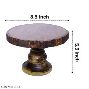 Customised Acacia Wood <b>Rotating</b> Cupcake <b>Cake</b> <b>Stand</b> Display Cupcake Display Tray From India - Product Image 3