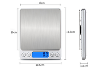 Báscula de Cocina Digital de Alta Precisión, Mini, 500g*0.01g, 1kg/2kg/3kg*0.1g, Recargable por USB, de Bolsillo