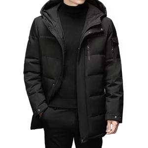 Chaquetas acolchadas de invierno con capucha para hombre, abrigo largo acolchado grueso, prendas de vestir exteriores térmicas ligeras - Product Image 5