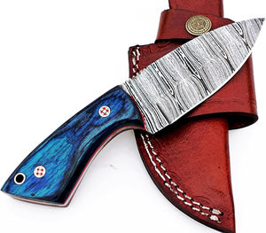 Couteau de chasse en acier Damas de qualité 2026, manche en corne de bélier, lame droite, garantie 3 ans, OEM personnalisé, haute durabilité pour l'extérieur - Product Image 1