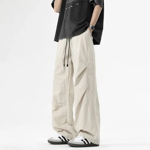 Pantalon de survêtement en toile épaisse respirante écologique 100% coton blanc gris pour hommes Automne Hiver Ample Style Hip-hop américain - Product Image 1