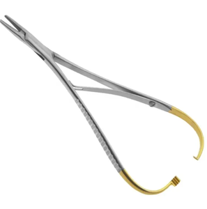 Portaagujas de acero inoxidable de alta calidad TC Matthieu Instrumento quirúrgico manual con mandíbula delicada dentada - Product Image 1