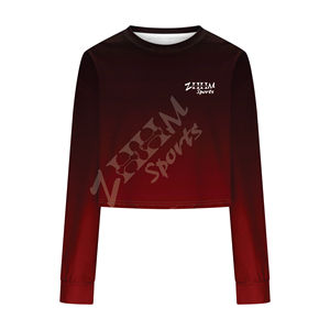 Women's Casual Cropped Sweatshirts <b>Long</b> <b>Sleeves</b> Crew Neck Pullover <b>Tops</b> Fashion Hoodies Sweatshirts for Autumn Printed Short - Product Image 3