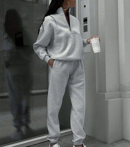 OEM Custom 100% Cotton Hooded Winter Oversized <b>Hoodie</b> & Jogger Sweatpants Set for <b>Women's</b> - Product Image 2
