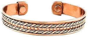 Juego de Pulseras de Cobre Puro 99.99%, Hechas a Mano, Magnéticas, Pulsera Vikinga, Brazalete Curativo de Seda para Mujer, para la Artritis - Product Image 3
