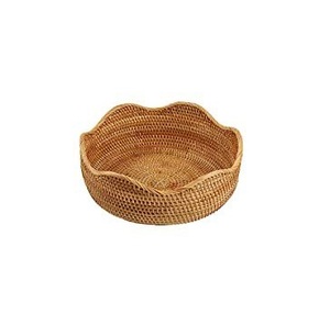 Cuenco de ratán elaborado de primera calidad para mesa de comedor rústica, almacenamiento de pan para servir frutas y exhibición de cocina sostenible decorativa - Product Image 5