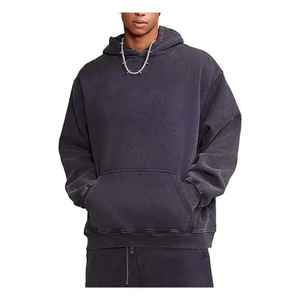 Ensemble surdimensionné pour femmes de qualité supérieure avec strass : sweat à capuche en jean personnalisé avec fermeture éclair, délavage vintage délavé à l'acide, embossé de haute qualité - Product Image 5