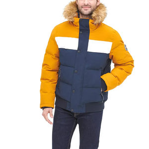 Wholesale New High Street Style Custom <b>Men's</b> Puffer Jacket Winter Woolen Hooded Bubble <b>Coat</b> Plain Dyed Wholesale Fashion Design - Product Image 1