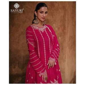 Traje Sharara de Seda Chinon con Bordado Pesado y Lentejuelas de Última Moda de Fab Zone, Traje Étnico Pakistaní para Festivales, Sari Salwar Indio - Product Image 2