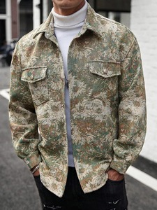 Veste pour hommes à imprimé floral décontracté à la mode pratique Les tissus amples et confortables montrent le charme de la veste pour hommes - Product Image 5
