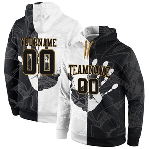 Directo industria venta al por mayor 3D bordado personalizado cosido Camo negro-oro deportes pulóver sudadera Salute To Service Hoodie - Product Image 6