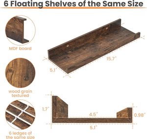 Étagères flottantes en bois de qualité supérieure pour le rangement de la décoration intérieure étagère murale pour la chambre à coucher Style design Art déco - Product Image 3
