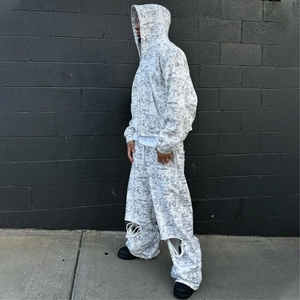 Men's Custom Camo <b>Distress</b> Streetwear Fashion Tracksuit Sets <b>Top</b> Quality Spring Plus Size Options - Product Image 6