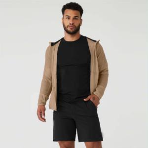 Chaqueta cortavientos ligera con capucha para hombre, abrigo deportivo al aire libre resistente al agua y al viento con cremallera - Product Image 1