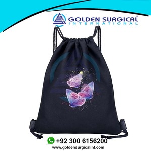 Mochila con cordón Bolsa de gimnasio Mochila de cuerda plegable de lona, Dibujos animados con estampado de mariposa Adecuado para gimnasio y camping, Mochilas de viaje - Product Image 5