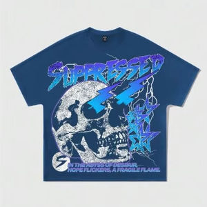 T-shirt personnalisé 100% coton éponge française pour hommes entièrement imprimé DTG vêtements d'été t-shirt graphique Style Streetwear vêtements d'été respirants - Product Image 1