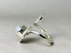 Anillos de piedra lunar de arcoíris Natural de Plata de Ley 925 sólida a la moda, piedras preciosas de Fuego Azul, joyería fina minimalista al por mayor - Product Image 3
