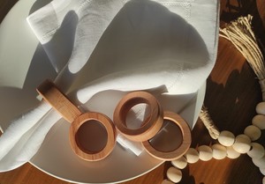 Ronds de serviette, ronds de serviette en rotin, ronds de serviette en osier, décor de table - Product Image 6