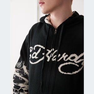 OEM ODM Ropa elegante Cremallera Gráfico Sudadera con capucha Alta calidad Durable Materiales ecológicos Ropa de gran tamaño Ropa al por mayor BD - Product Image 2