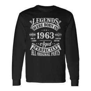T-shirt a maniche lunghe Legends Born In 1963, perfettamente invecchiata, tutte le parti originali, girocollo unisex per adulti - Product Image 1