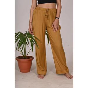 Pantalon de pyjama en rayonne pour femme élégant et confortable Vêtements de nuit doux et lisses Taille mi-élastique Style avant plat pour vêtements de nuit d'été - Product Image 1