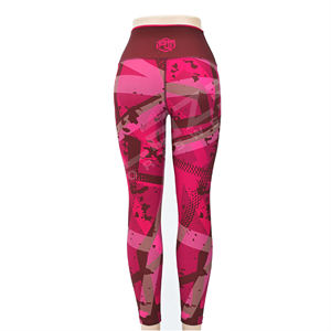 Legging de yoga taille haute léger OEM taille élastique séchage rapide respirant spandex/polyester impression croisée sans couture grande taille - Product Image 2