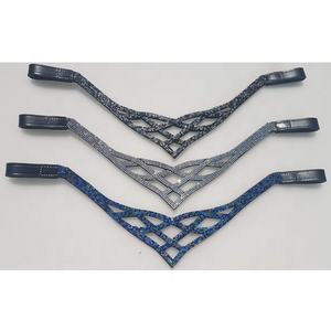 Personalizable Suave Acolchado Softy Diseño CUERO BLING Horse Brow Band Premium Horse Products con Cristales - Product Image 6