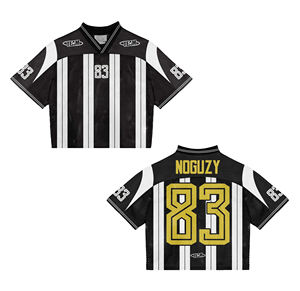 เสื้อเจอร์ซีย์ฟุตบอลสไตล์อเมริกันเรโทรทรงบ็อกซี่ ตัดเย็บแบบดรอปโชว์เดอร์ ลวดลายพิมพ์แบบรีดร้อน ระบายอากาศได้ดี ไซส์พลัส ล้างสีแบบแอซิดวอช - Product Image 5