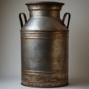 Boîte à lait galvanisée élégante avec surface à patine argentée polie Travail manuel artisanal conçu pour les intérieurs décoratifs et rustiques - Product Image 1