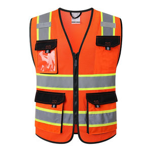Chaleco de Seguridad Reflectante de Alta Visibilidad de Poliéster para Hombre, Color y Logotipo Personalizados, Ropa de Trabajo Transpirable de Secado Rápido de Alta Calidad, OEM - Product Image 5
