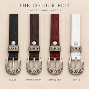 <span class=keywords><strong>Cintura</strong></span> Sottile in Vera Pelle per <span class=keywords><strong>Donna</strong></span> con Fibbia Argentata Intagliata Personalizzata per Jeans e Abiti OEM - Product Image 3