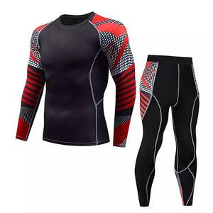 Camisa de compresión para hombre Conjunto de ropa interior térmica Secado rápido Cálido Fitness Capa base Deportes de esquí Transpirable Patrón sólido Suministro OEM - Product Image 1