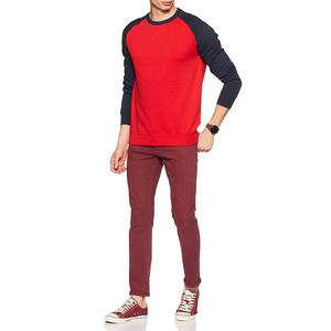 Suéter de Punto para Hombre, Cuello Redondo, Manga Raglán, Color Rojo, Corte Regular, Estilo Casual, para Otoño, 2026 - Product Image 2