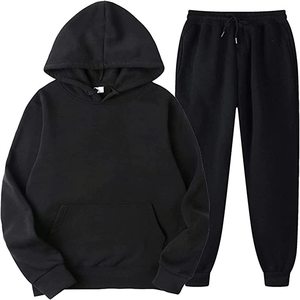 Conjunto Deportivo Informal de Moda Urbana para Hombre, Sudadera con Capucha y Bloques de Color, Pantalones Deportivos para Correr, Estilo Deportivo Diario - Product Image 1