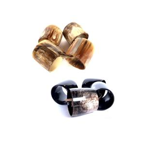 Cuerno de búfalo elegante mesa de comedor servilletero anillos para servilletero de madera personalizado vajilla producto antiguo para el hogar - Product Image 4