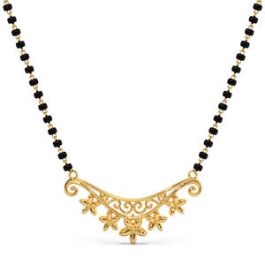 Pendentif ethnique Mangal Sutra en acier inoxydable plaqué or 14 carats avec un design minimaliste pour un usage quotidien, colliers de mariage pour femmes - Product Image 1