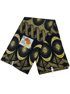 Tissu africain traditionnel en véritable wax, 100 % coton, avec motifs géométriques, idéal pour les tenues de fête - Collection African Glamour. - Product Image 6