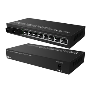 ตัวแปลงไฟเบอร์กิกะบิตราคาโรงงาน 10/100/1000Mbps ตัวแปลงสื่อไฟเบอร์ 3 กม. 2SC 8RJ45 ตัวแปลงสื่อไฟเบอร์ออปติกกิกะบิต - Product Image 1