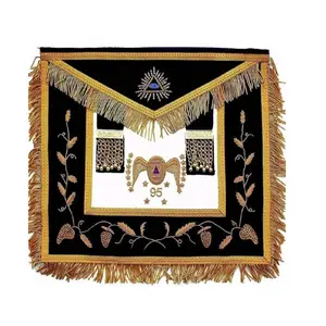 Masonic Scottish Rite 95th Degree Apron with golden bullion threads, Apron made high quality Aprons Collars Jewels