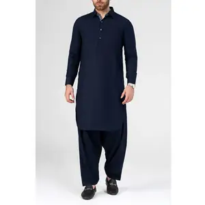 Derniers ensembles de costumes Shalwar Kameez respirants de grande taille et légers à la mode Accessoires de vêtements musulmans traditionnels Concevez votre - Product Image 1