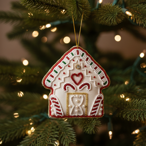 Encanto festivo para la decoración del árbol navideño y para regalar. Adorno de caballo hecho a mano con cuentas y diseño detallado de jinete. - Product Image 5