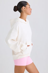 Sweat-shirt blanc pour femme de haute qualité, personnalisé, long, imprimé graphique, anti-rides, respirant, délavé à la pierre, fermeture éclair sur le devant, pour la salle de sport - Product Image 2