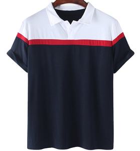 Écologique 100% Coton Hommes pour Chemise Rayé Imprimé Col Brodé À La Mode Confortable Casual Golf Wear Tissu Tricoté - Product Image 1