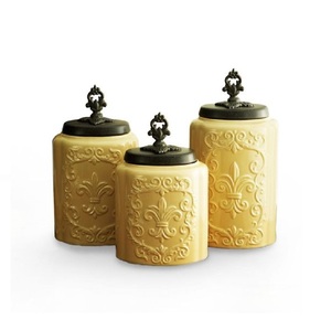 Juego de 3 contenedores de almacenamiento u organizador galvanizado de estilo tradicional Ideal para regalar despensa de cocina y usos domésticos de la India - Product Image 2