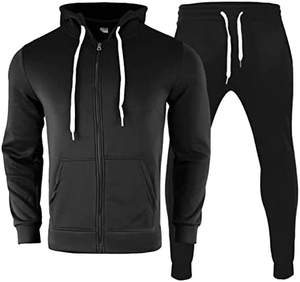Ensemble de survêtements de jogging deux pièces de luxe pour hommes Polyester Coton Matériau respirant Fermeture à glissière Imprimé Design Hiver - Product Image 3