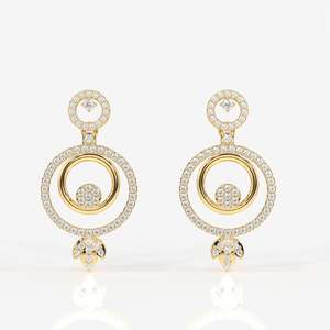 Boucles d'oreilles en or 18 carats serties de diamants de laboratoire Aurelle, bijoux de luxe pour femmes - Product Image 1